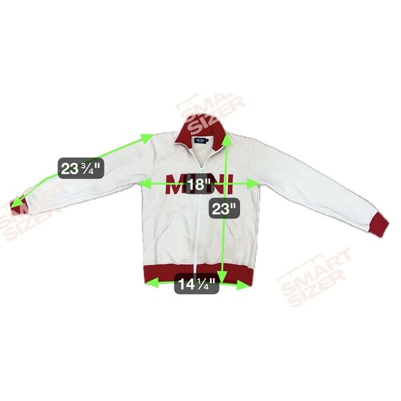 Mini Cooper Beige Red Full Zip Jacket Women Small Spell Out MINI Logo - Picture 3 of 9